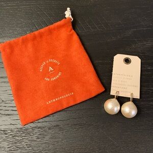 Gold with pearl drop earrings